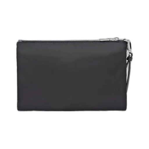 Re-Nylon and Saffiano leather pouch