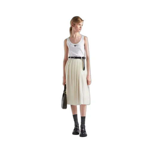 Ribbed knit jersey tank top