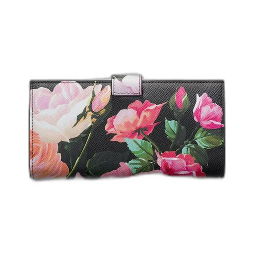 Large printed Saffiano leather wallet