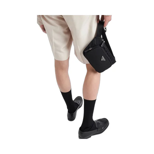 Re-Nylon and Saffiano leather shoulder bag