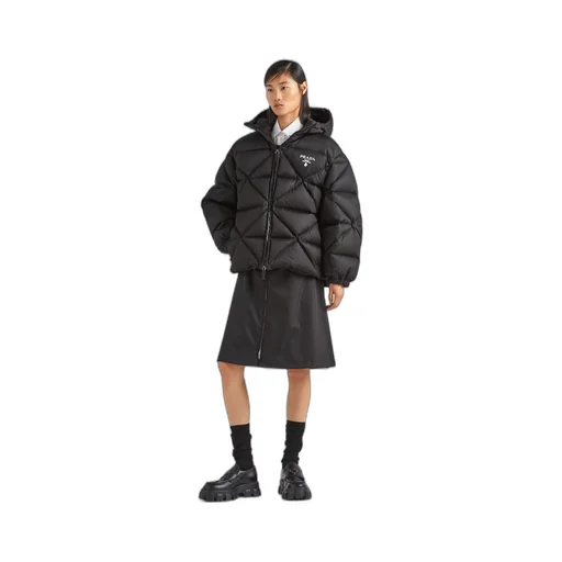 Oversized Re-Nylon Gabardine down jacket