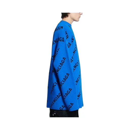 All Over Logo Crewneck Wool Knit Sweater