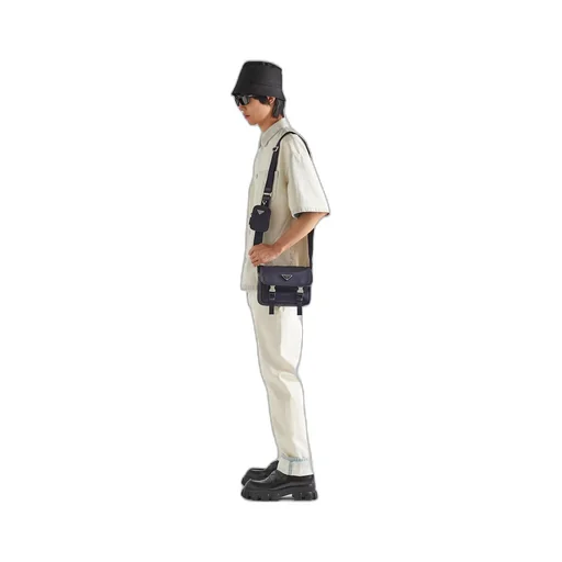 Re-Nylon and Saffiano leather shoulder bag