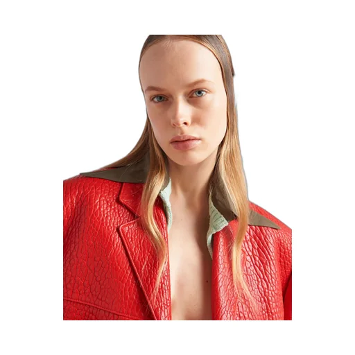 Single-breasted nappa leather jacket