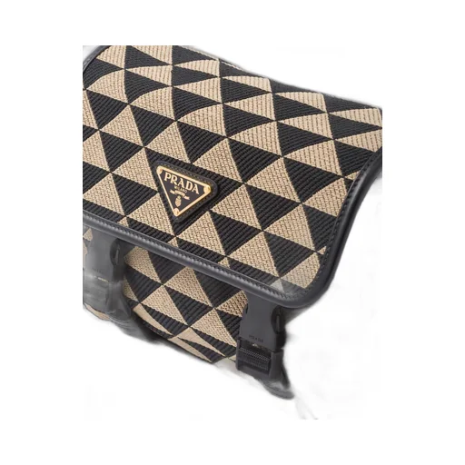 Prada Symbole embroidered fabric bag