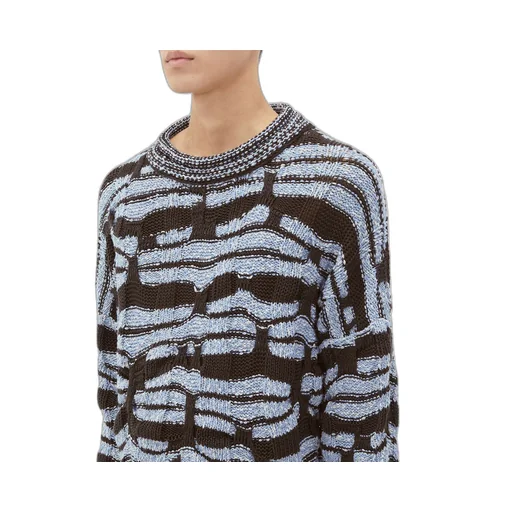 Distorted Stripe Cotton Jumper