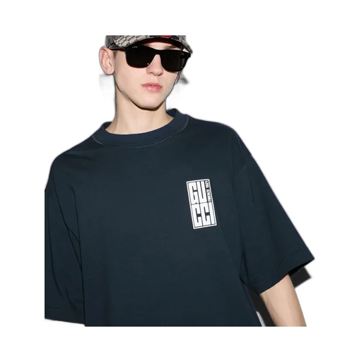 Cotton jersey T-shirt with Gucci print