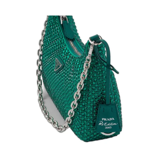 Prada Re-Edition 2005 satin bag with crystals