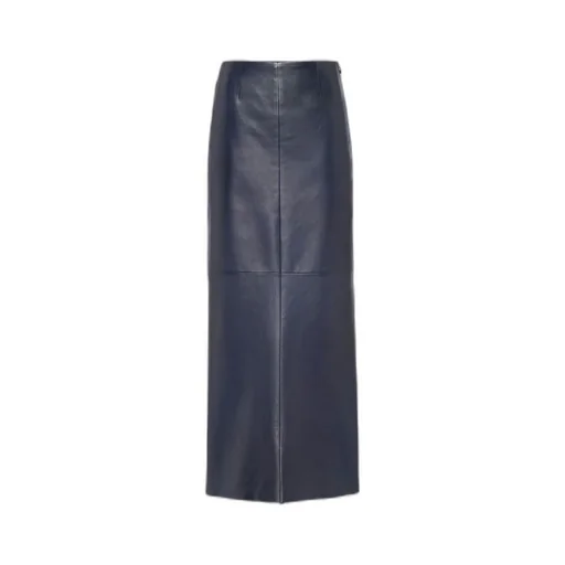 Long nappa leather skirt