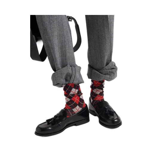 Argyle cotton ankle socks