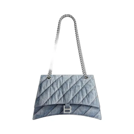 Crush Medium Chain Bag Quilted Denim