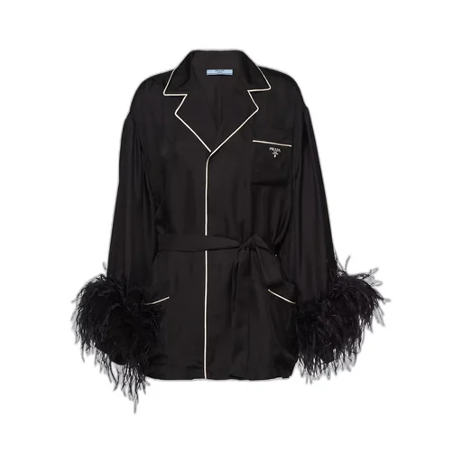Silk twill robe