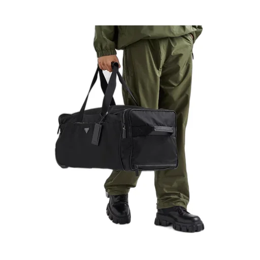 Re-Nylon and Saffiano leather trolley