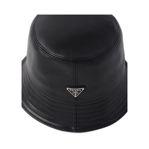 Nappa leather bucket hat