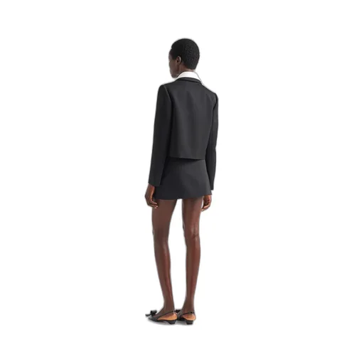 Wool satin miniskirt