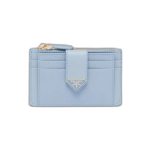 Saffiano and smooth leather card holder