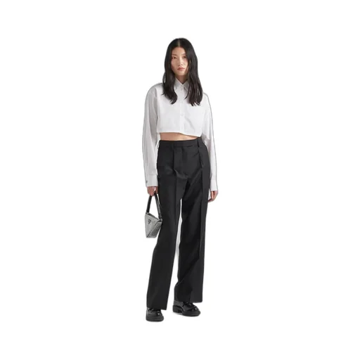 Poplin cropped shirt