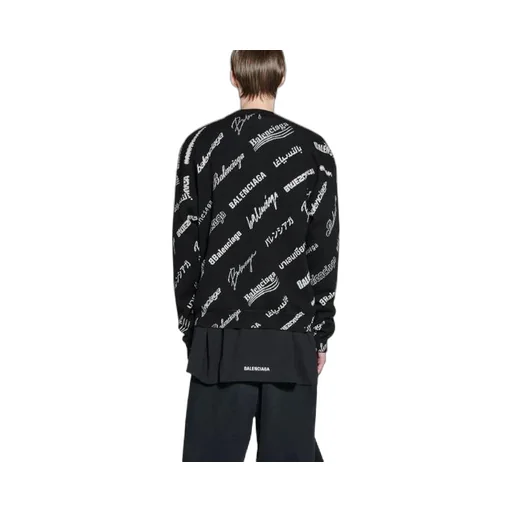 Allover Logo Print Crewneck Sweatshirt