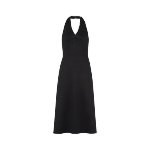 Double cashmere halter midi-dress