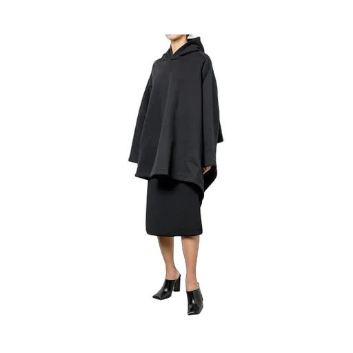 Solid Color hooded Loose Fit Hoodie Black