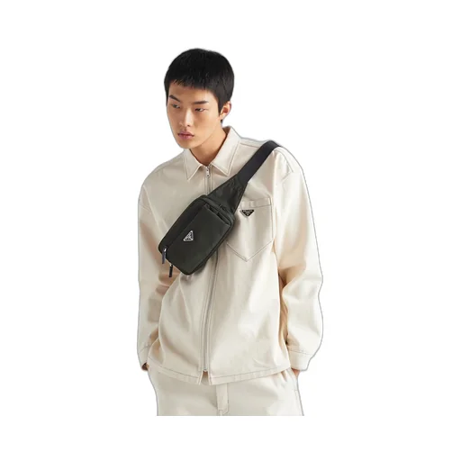 Re-Nylon and Saffiano leather belt bag