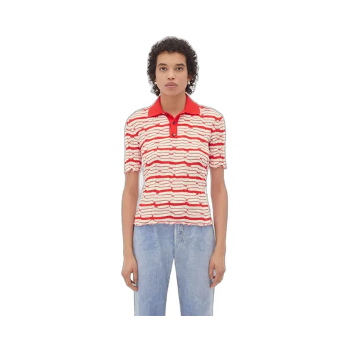 Distorted Stripe Cotton Polo