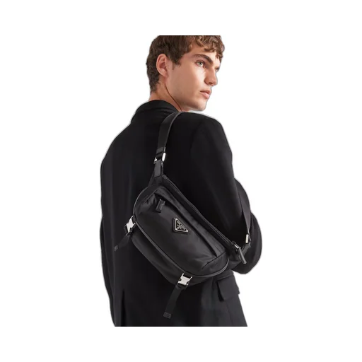 Re-Nylon and Saffiano leather shoulder bag
