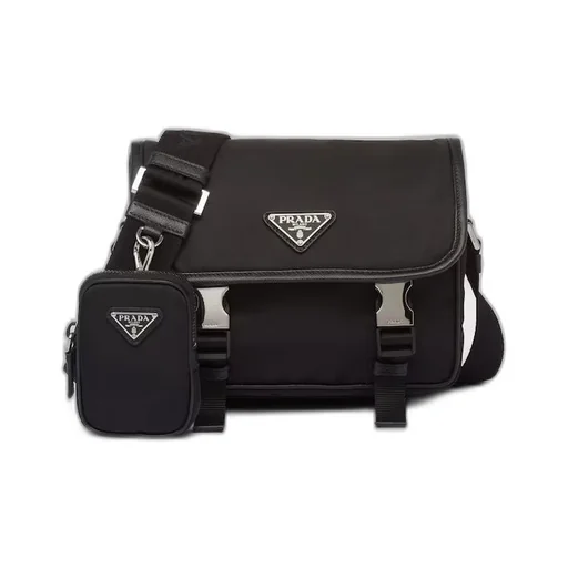 Re-Nylon and Saffiano leather shoulder bag