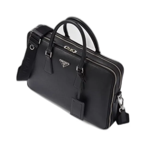 Saffiano leather briefcase