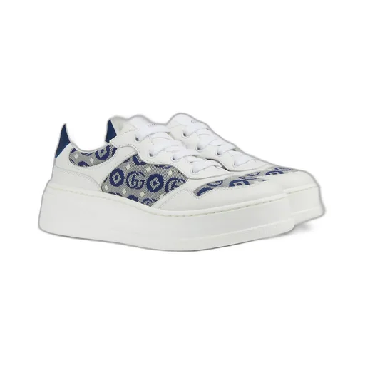 Children's leather platform trainer