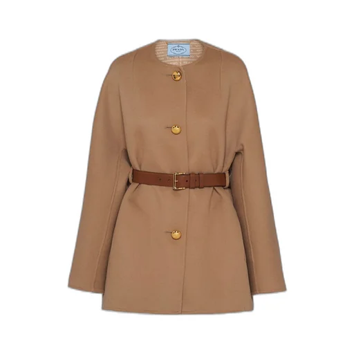 Single-breasted double wool caban jacket