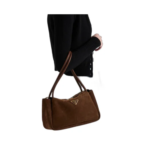 Medium suede shoulder bag