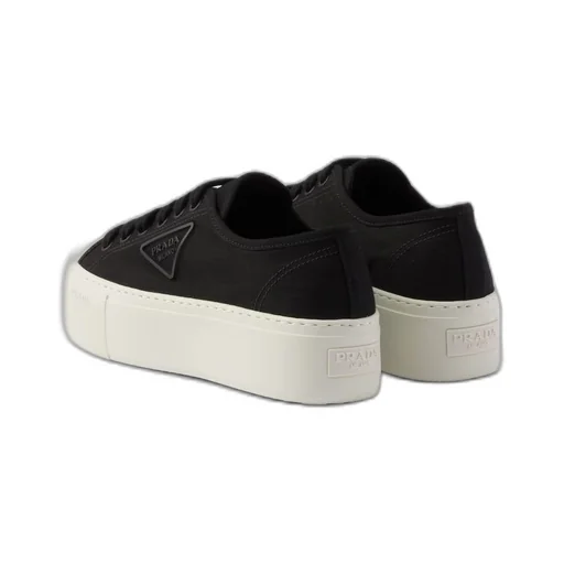 Laced fabric sneakers