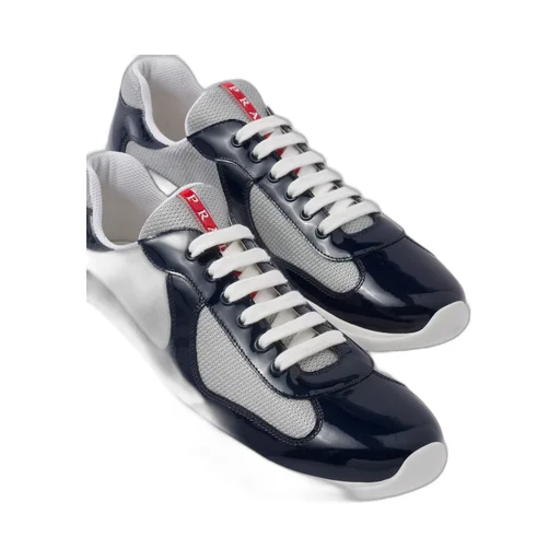 Patent leather and technical fabric Prada America's Cup sneakers