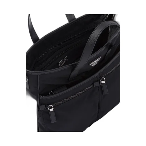 Re-Nylon and Saffiano leather tote bag