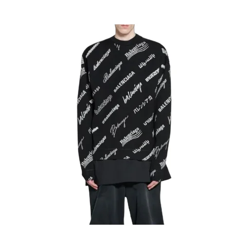 Allover Logo Print Crewneck Sweatshirt