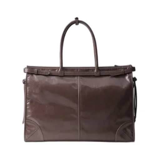 Leather tote bag