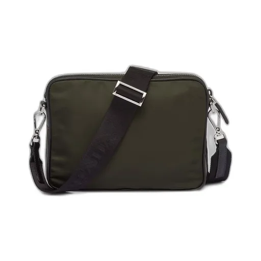 Re-Nylon and Saffiano leather shoulder bag