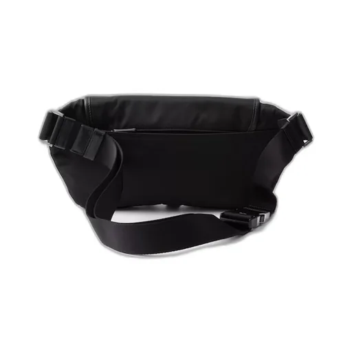 Re-Nylon and leather shoulder bag