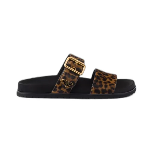 Printed leather slides