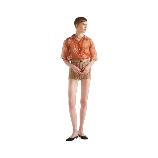 Embroidered organza shirt