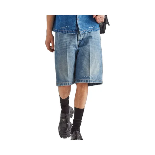 Organic denim Bermuda shorts