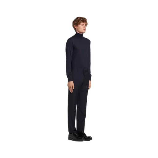 Slim-fit wool trousers
