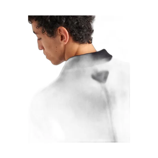 Single-breasted wool blend coat