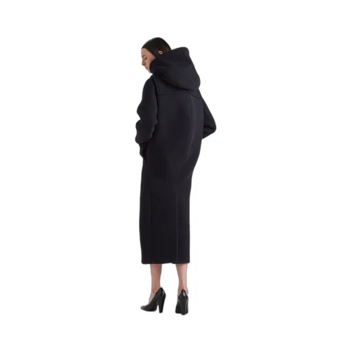 Single-breasted velour cloth coat