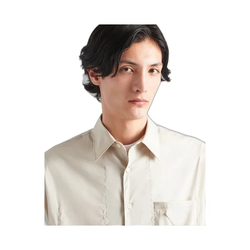 Short-sleeved stretch cotton shirt