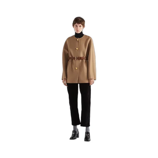 Single-breasted double wool caban jacket