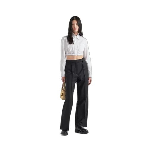 Embroidered poplin shirt