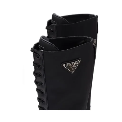 Brushed leather and Re-Nylon boots