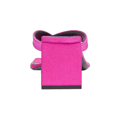 Double Square Flip Toe Design High Heels Sandals Pink
